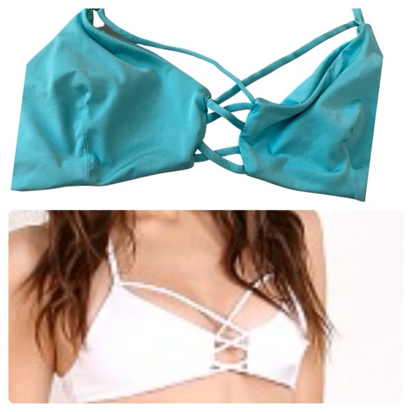 Beach Bunny Basics Bralette Bikini Top Aqua - Picture 1 of 5